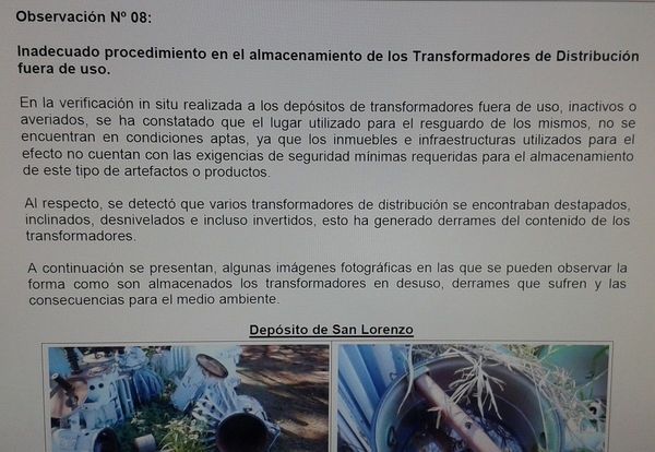 Criminal desidia de Ande pese a advertencia de Contraloría