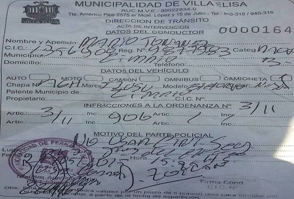 "Zorros" de Fernando de la Mora multan a conductores con boletas de Villa Elisa