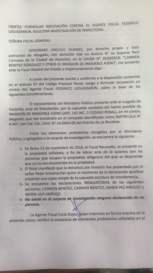 Denuncian procedimiento irregular de fiscal, pese a estar recusado - ADN Paraguayo