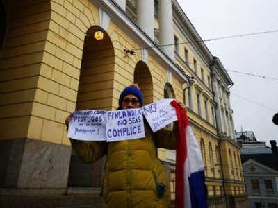 Neida, la paraguaya que en Finlandia protestó contra Arrom, Martí y Colmán