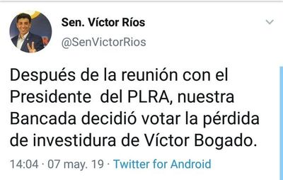 Bancada Liberal apoyará destitución de Victor Bigado