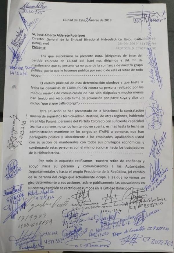 Retiran confianza a Alderete