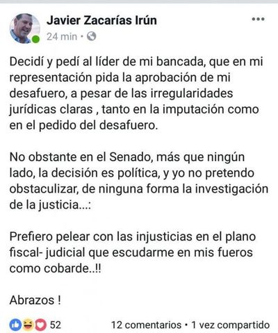 Zacarías Irún dice que no es un cobarde