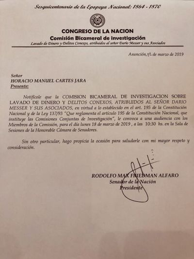 Oficializan convocatoria a ex presidente