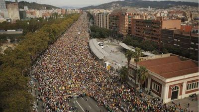 Disturbios tras manifestación en Cataluña