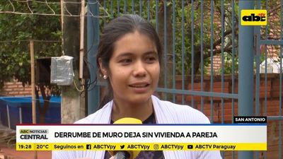 Derrumbe de muro deja sin vivienda a pareja - ABC Noticias - ABC Color