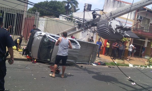 Aparatoso accidente de tránsito en Asunción