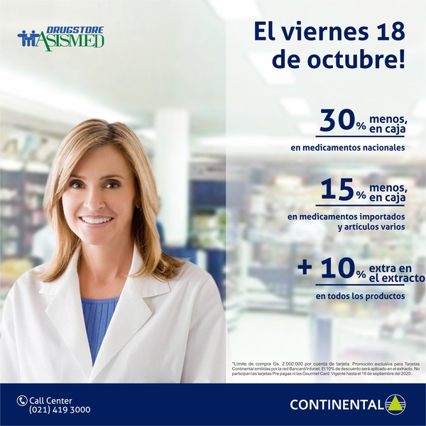 Banco Continental y Asismed Drugstore se alían a favor de sus clientes » Ñanduti