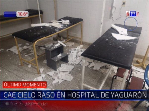 Parte del cielorraso del hospital de Yaguarón cae en zona de Urgencias