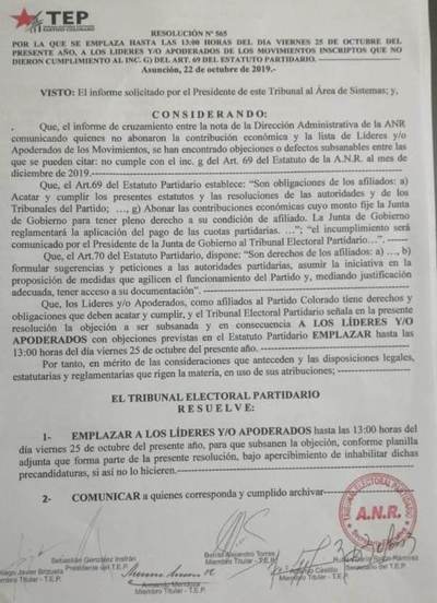 Sigue habiendo morosos entre candidatos a elecciones juveniles coloradas - ADN Paraguayo