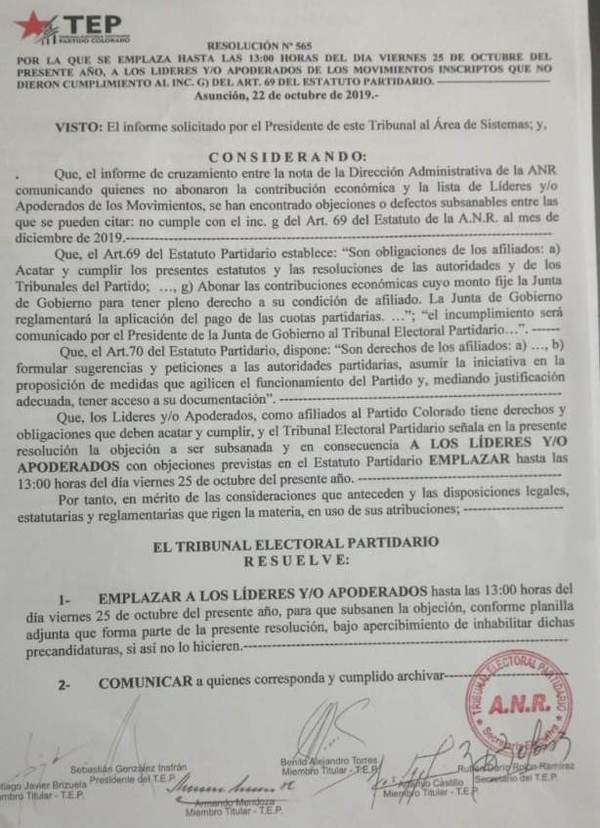 Sigue habiendo morosos entre candidatos a elecciones juveniles coloradas - ADN Paraguayo