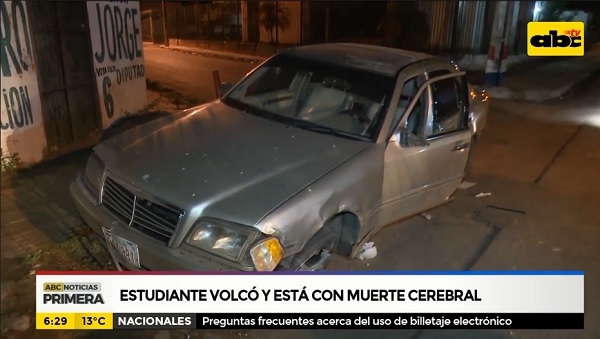 Accidente deja al borde de la muerte cerebral a estudiante