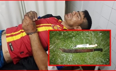 Amenazaba a transeúntes e hirió a un policía con un machetillo