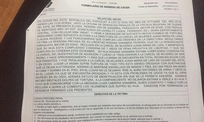 Denuncian a directora de la Correccional de Mujeres de CDE
