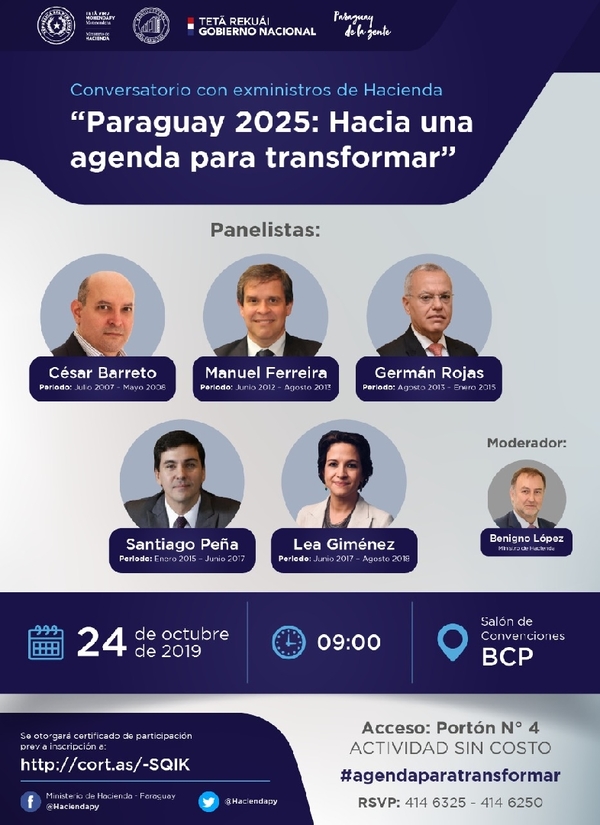 “Paraguay 2025: Hacia una agenda para transformar”, conversatorio con ex ministros de Hacienda - ADN Paraguayo