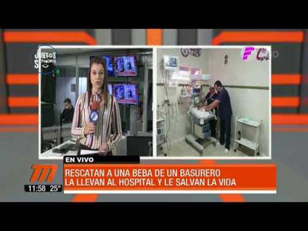 Rescatan a beba de un basurero