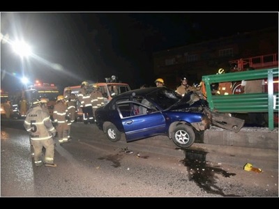 Violento accidente deja dos heridos de gravedad en Asunción