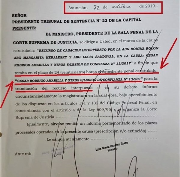 Casación planteada ante la Corte Suprema de Justicia por querellantes adhesivos en el tema