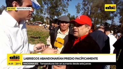 Labriegos abandonarían predio pacíficamente - ABC Noticias - ABC Color