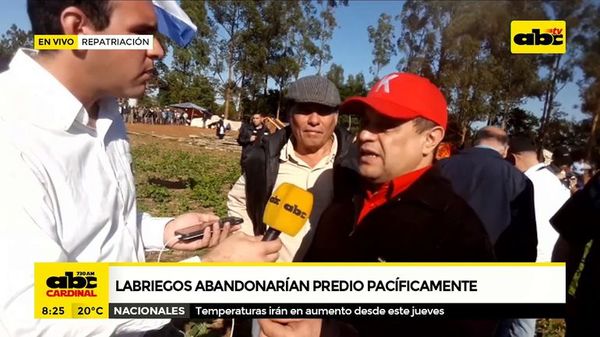 Labriegos abandonarían predio pacíficamente - ABC Noticias - ABC Color