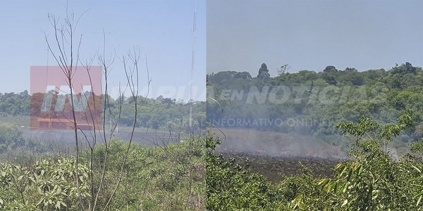 INCENDIO DE PASTIZAL EN LOS LÍMITES DE LOS BARRIOS SAN PEDRO Y SANTA MARÍA