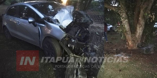 CAP. MEZA: DESPISTÓ Y CHOCÓ DE FORMA FRONTAL CONTRA UN ÁRBOL