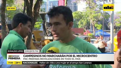 Campesinos no marcharán por el microcentro - ABC Noticias - ABC Color