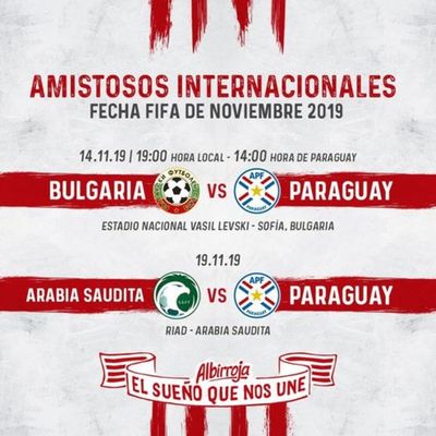 Amistosos internacionales: La albirroja enfrentará a Bulgaria y Arabia Saudita en noviembre - ADN Paraguayo