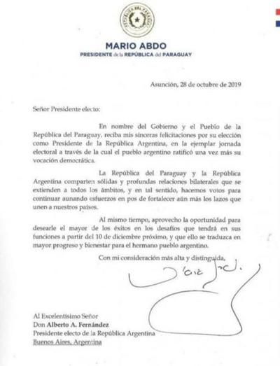 Jefe de Estado felicitó al electo presidente de la Argentina - .::RADIO NACIONAL::.