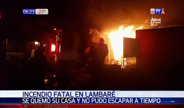 Hombre fallece tras incendio de su vivienda en Lambaré