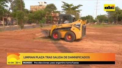 Limpian plaza tras salida de damnificados - ABC Noticias - ABC Color