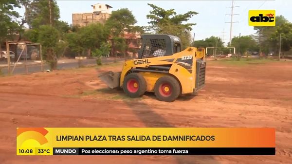 Limpian plaza tras salida de damnificados - ABC Noticias - ABC Color