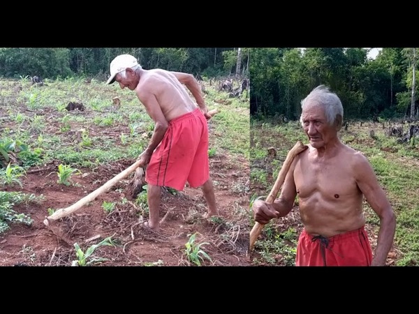DON LEONARDO A SUS 90 AÑOS SIGUE LABRANDO LA TIERRA
