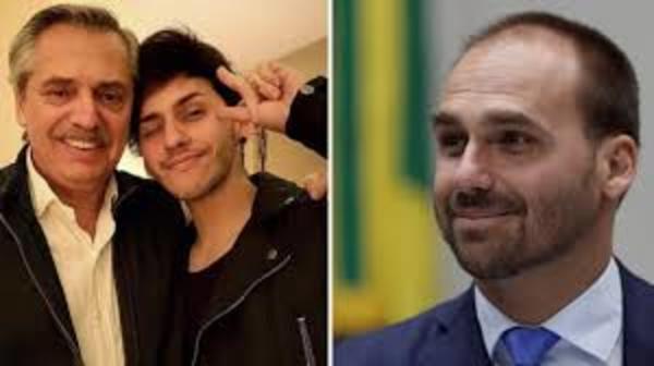 El hijo de Bolsonaro se burló del hijo de Alberto Fernández