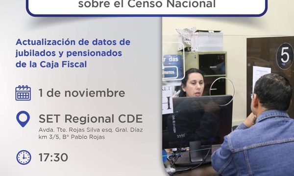 Brindarán charla sobre censo nacional a jubilados y pensionados