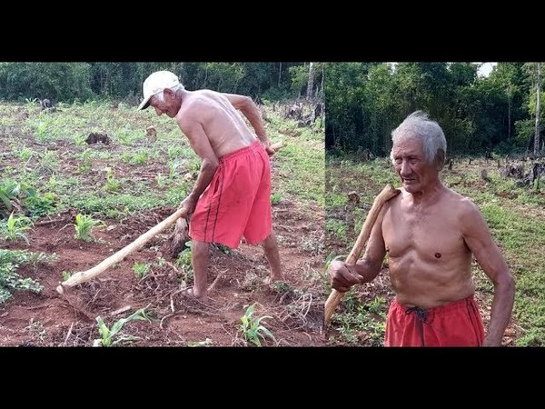 DON LEONARDO A SUS 90 AÑOS SIGUE LABRANDO LA TIERRA