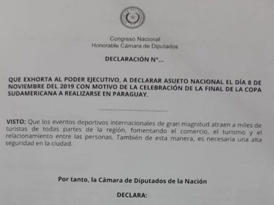 Tras lluvia de críticas, diputado pidió dejar sin efecto asueto por Copa Sudamericana