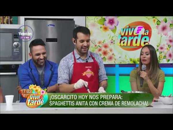Crema de remolachas con spaghettis