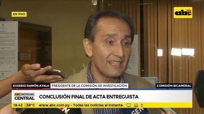 Conclusiones finales sobre acta entreguista - ABC Noticias - ABC Color