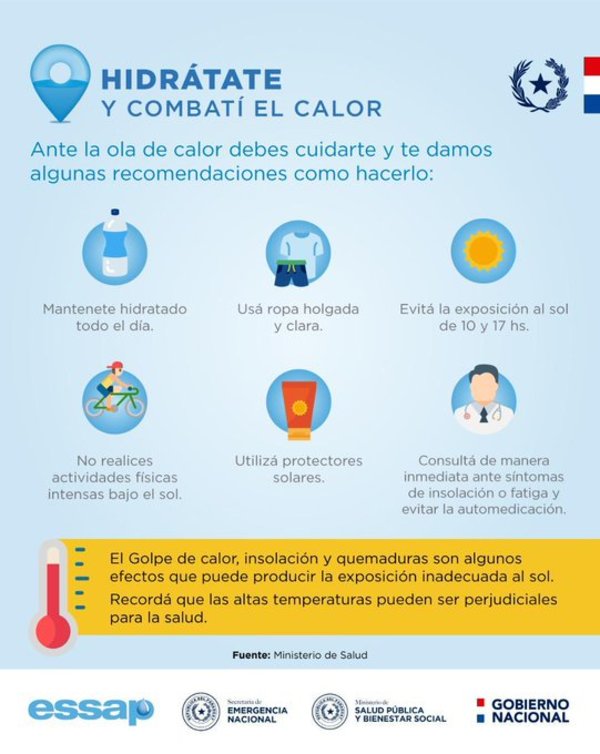 Salud Pública recomienda extremar cuidados ante ola de calor extremo - .::RADIO NACIONAL::.