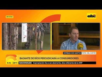 Bajante del río perjudicará a consumidores - ABC Noticias - ABC Color