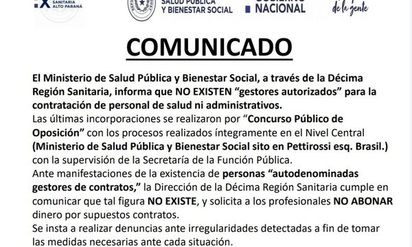 MSP Y BS: Niega existencia de “gestores de contratos”