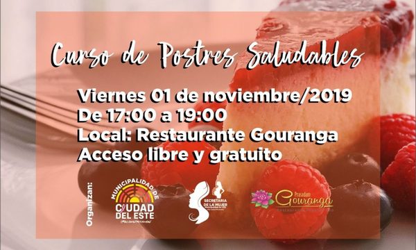 Realizarán curso de postres saludables