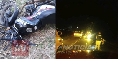 CNEL. BOGADO: MOTOCICLISTA MUERE AL CAER DE SU BICICLO SOBRE LA RUTA 1