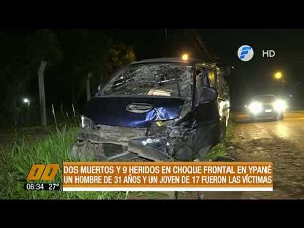 2 muertos y 9 heridos en choque frontal