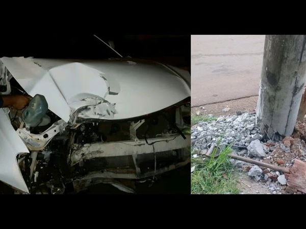 AUTOMOVILISTA EMBISTE CONTRA UNA COLUMNA DE LA ANDE