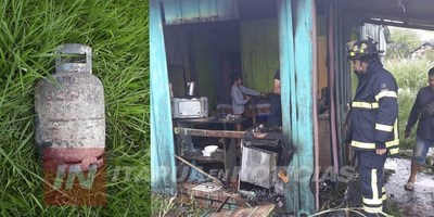 FUGA DE GAS OCASIONÓ INCENDIO DE VIVIENDA EN BO. FATIMA