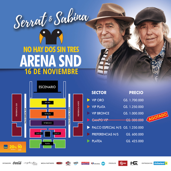 Serrat y Sabina inician gira Sudamericana para llegar el próximo 16 de noviembre a Paraguay - .::RADIO NACIONAL::.