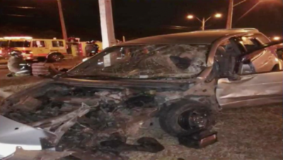 HOY / Cinco jóvenes heridos en aparatoso accidente sobre Madame Lycnh