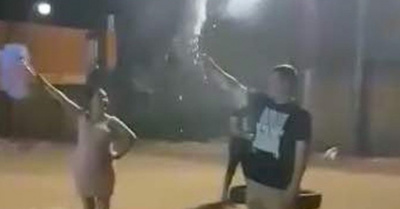 Fuegos artificiales y bombapu por el varón